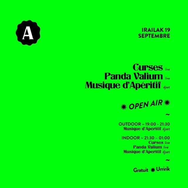 Atabal Open Air : Musique d'apéritif x Panda Valium x Curses