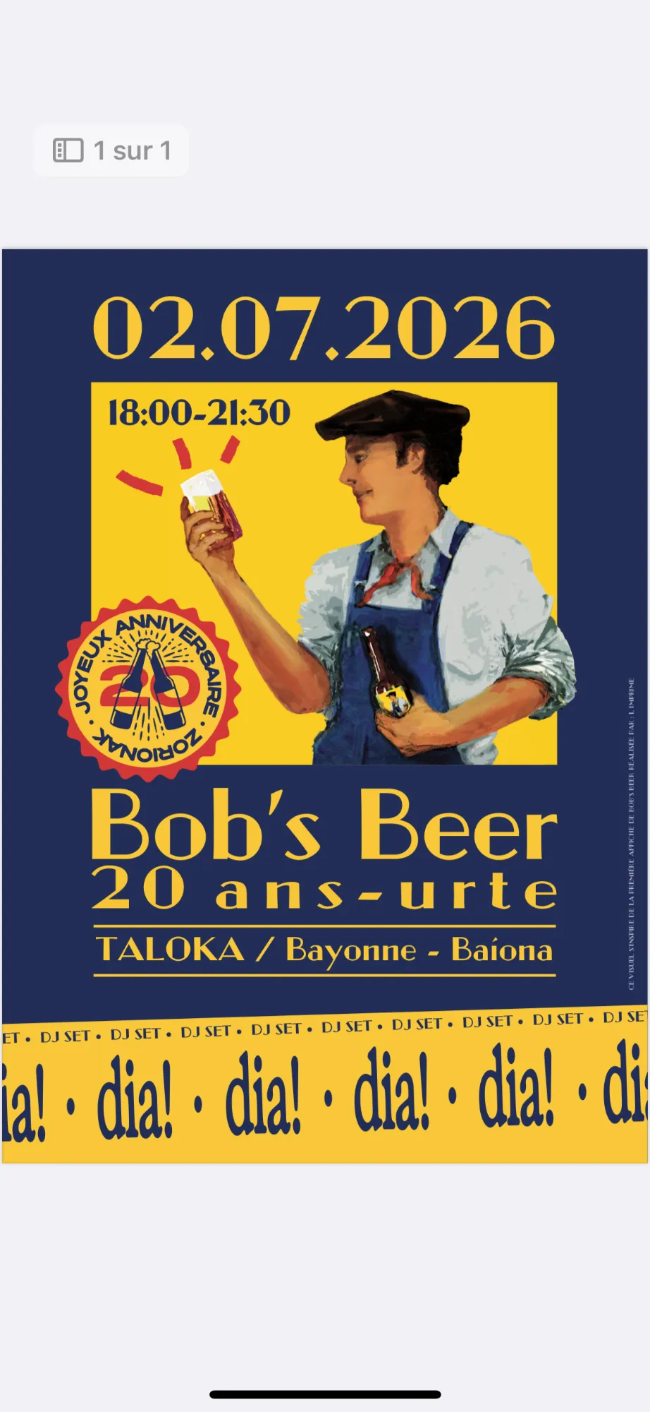 20 ans de Bob’s beer à taloka !