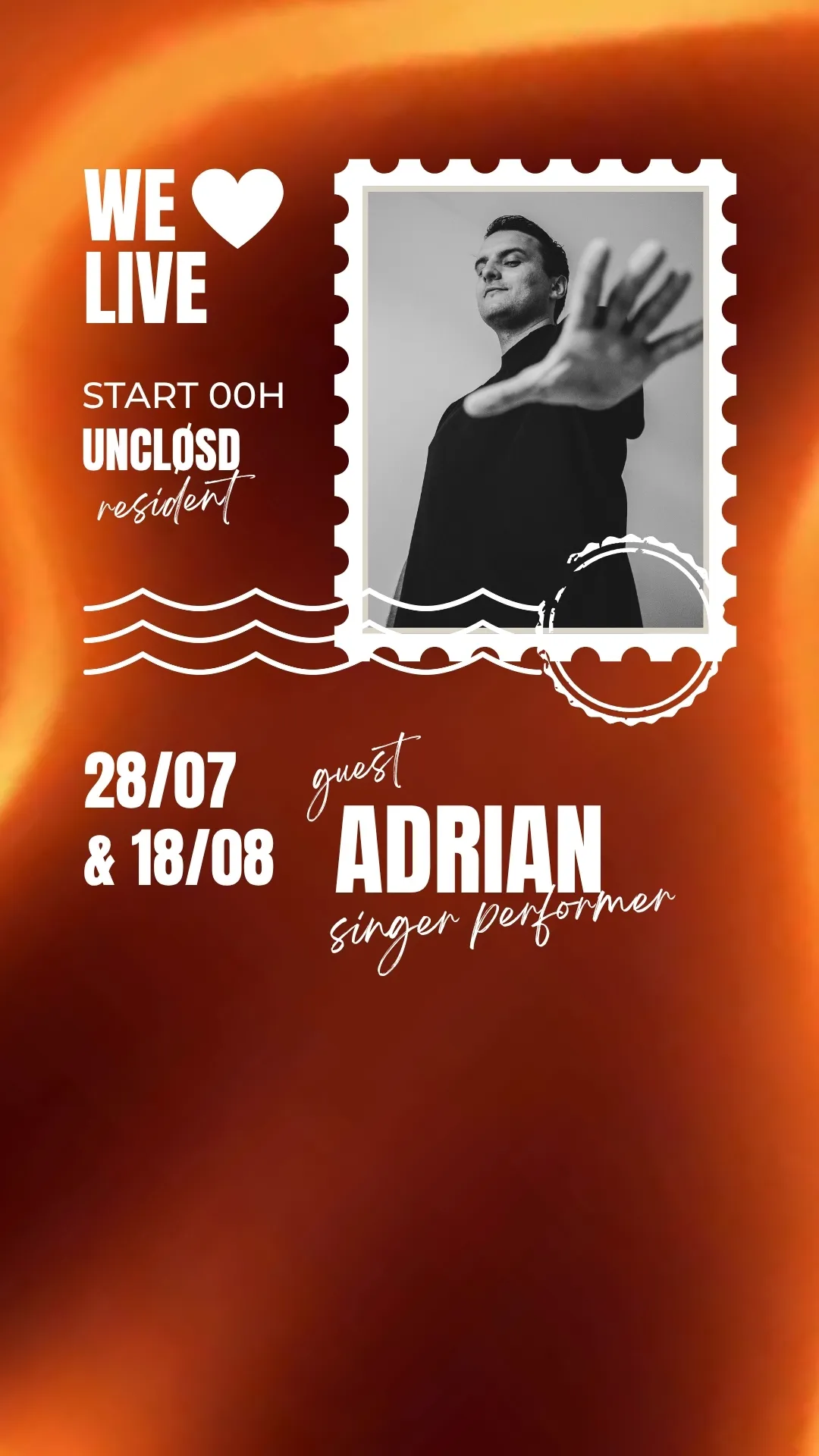 WE LOVE LIVE : ADRIAN , DJ & singer 