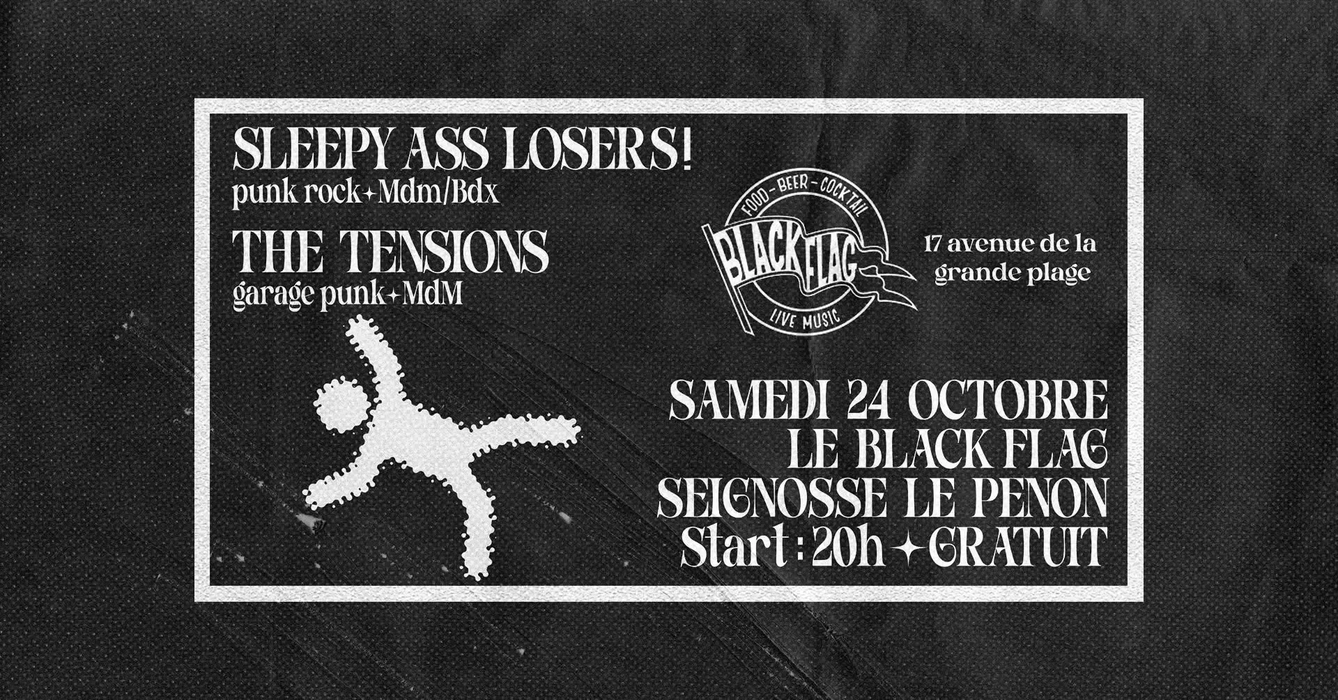 Punk-rock show : Sleepy Ass Losers ! + The Tensions