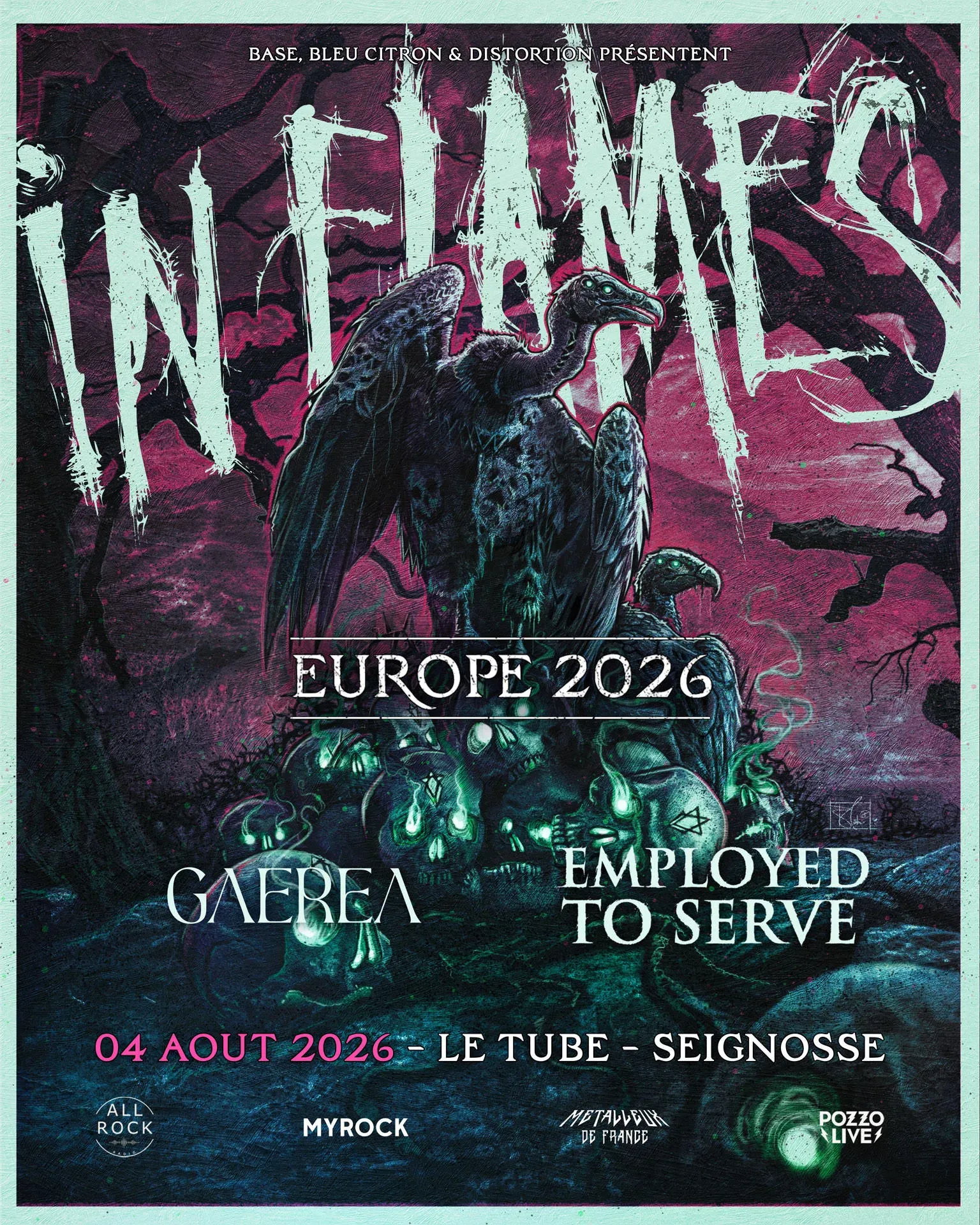 IN FLAMES + GAEREA + EMPLOYED TO SERVE